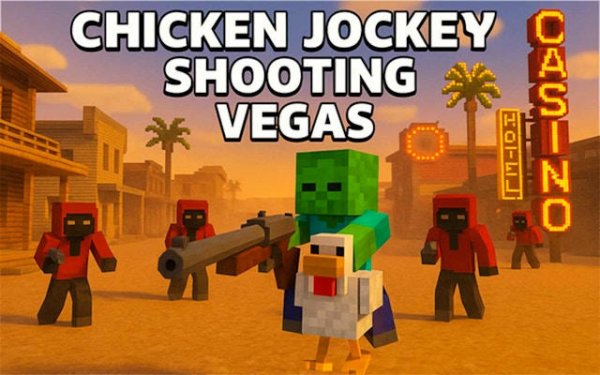 Chicken Jockey Shooting Vegas: Pixel Action Precision Arcade Game