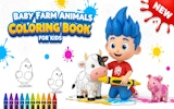 Baby Farm Animals Coloring Book for Kids - Free Online Coloring Game